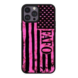 Pink American Flag FAFO Print Phone Case